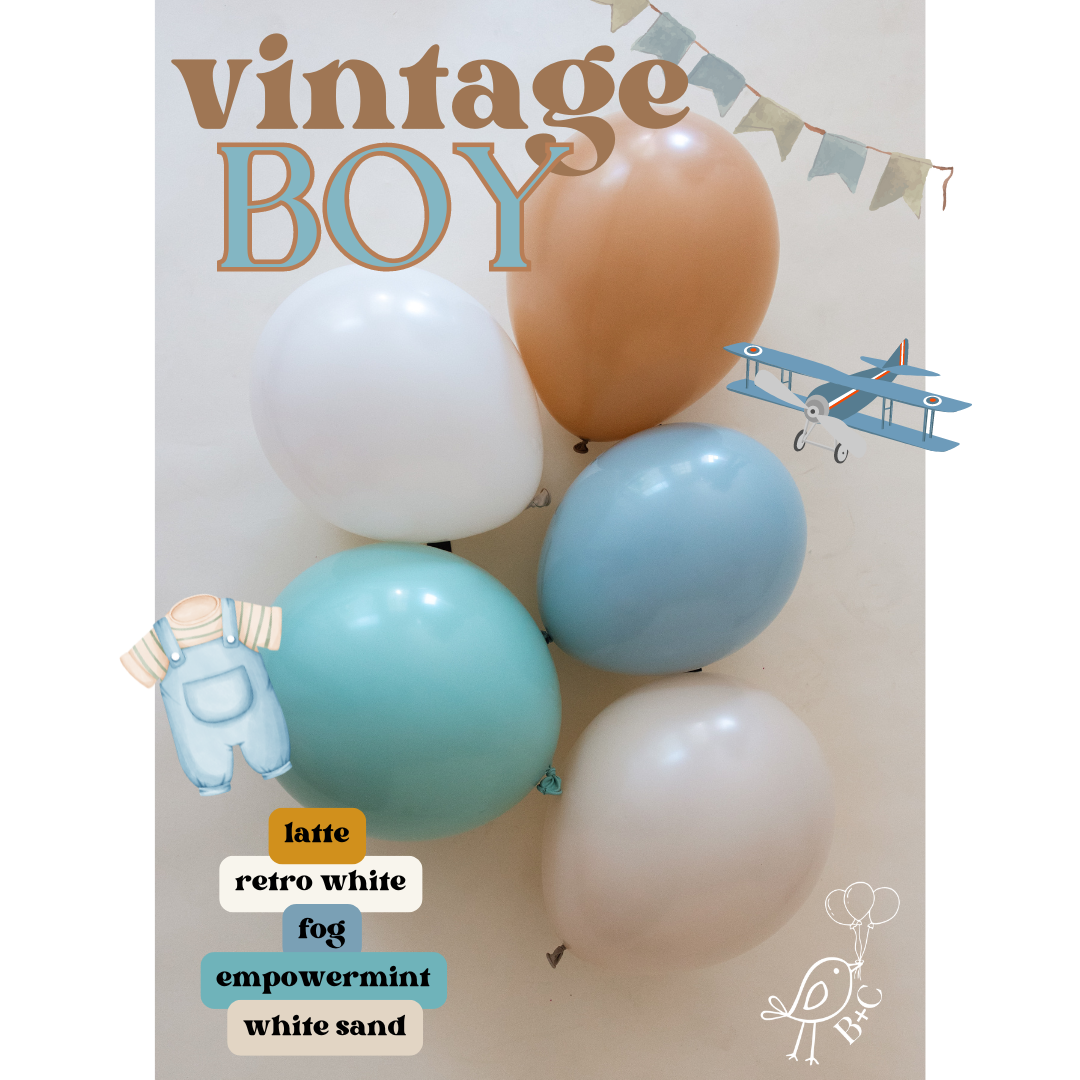 Vintage Boy Balloon Garland